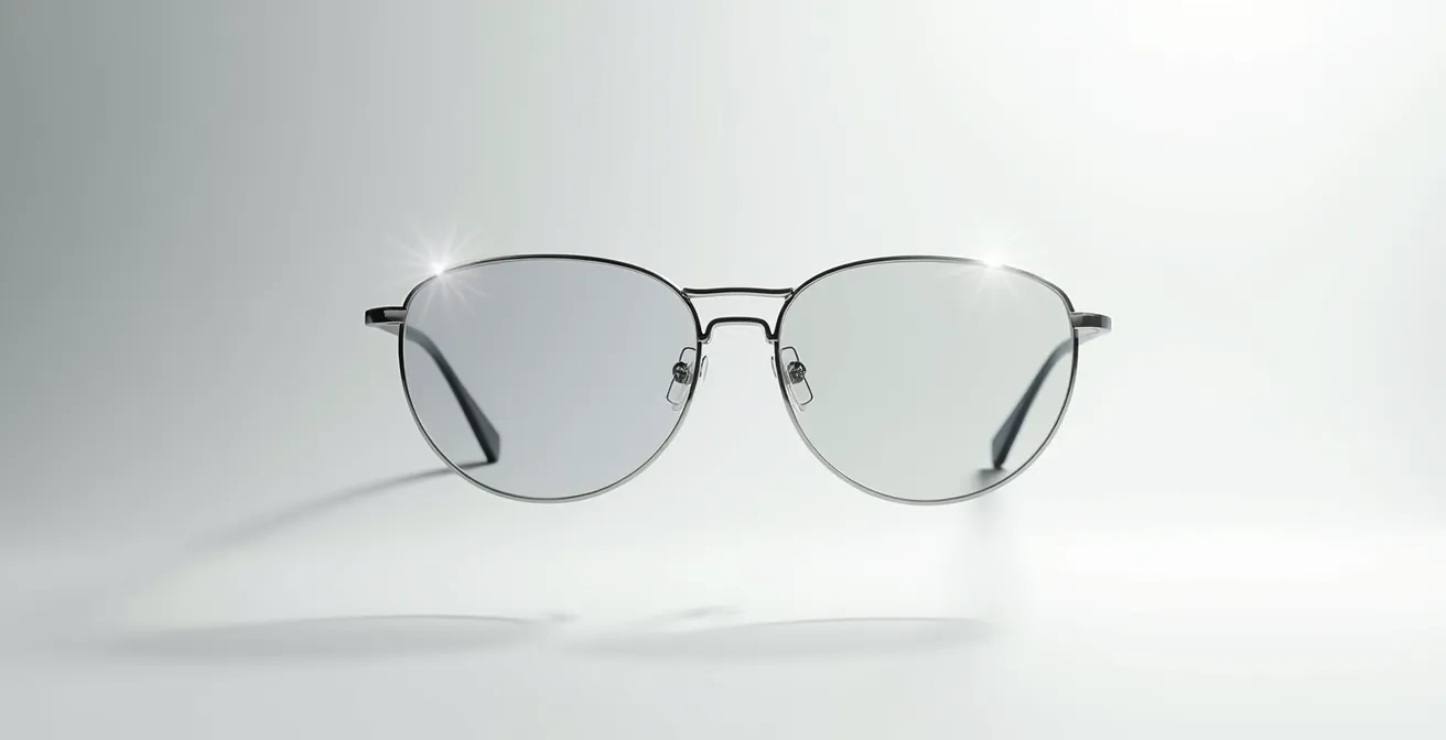 Vue détaillée montrant les trois axes d'ajustement des plaquettes métalliques sur une monture