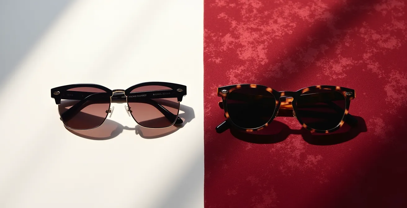 Présentation comparative de lunettes de soleil avec et sans remboursement intégral