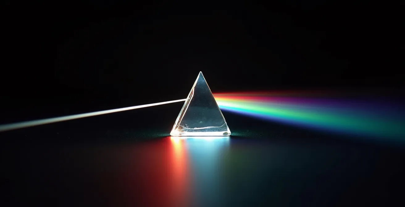 Graphique montrant la courbe de transmission spectrale du filtre FL-41 comparée à un verre teinté classique