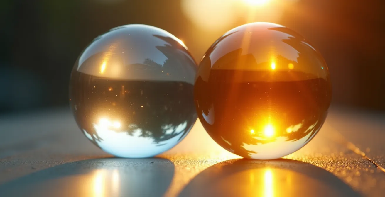 Comparaison de la transparence du cristallin entre un bébé et un adulte face aux UV