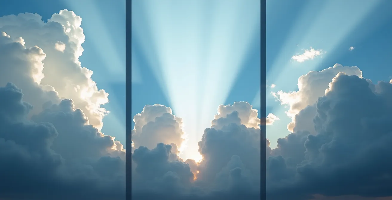 Comparaison visuelle de différents types de nuages et leur effet sur la diffusion des UV