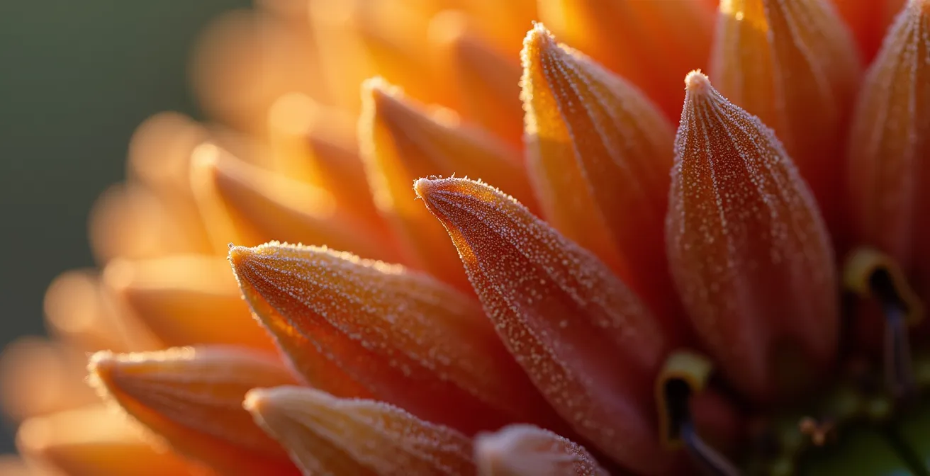 Vue macro détaillée d'un verre de catégorie 4 montrant la densité du filtre avec lumière traversante