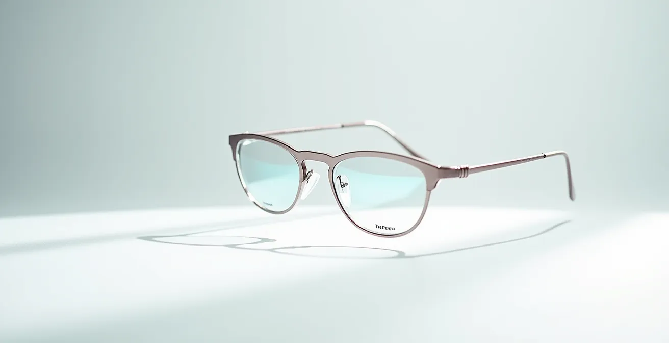 Lunettes en Trivex illustrant l'équilibre entre légèreté et clarté optique